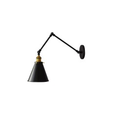 Applique lampada da parete da muro Stile Industriale vintage con angolo di inclinazione regolabile in metallo colore nero RUBI W