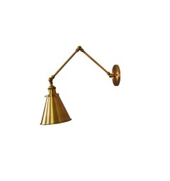 Applique lampada da parete da muro Stile Industriale vintage con angolo di inclinazione regolabile in metallo colore ottone RUBI