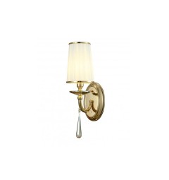 Applique lampada da parete muro classico in metallo, tessuto e cristalo Fabione W1 colore Oro