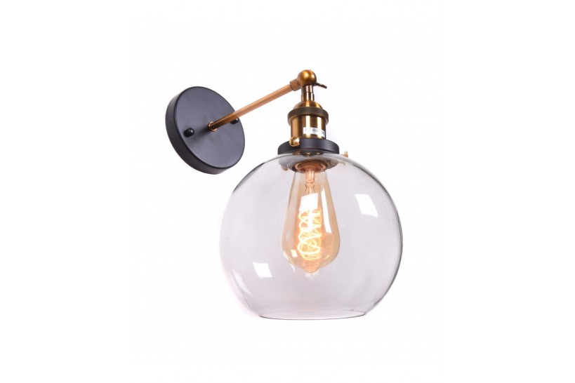 Lampada da parete lampada da parete camera da letto lampada a sfera in  vetro ottone per