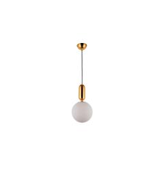 Lampada a sospensione design sfera vetro colore bianco oro ORITO D20 - Arrediorg