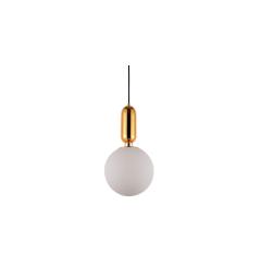 Lampada a sospensione design sfera vetro colore bianco oro ORITO D20 - Arrediorg