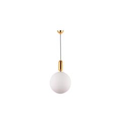 Lampada a sospensione design sfera vetro colore bianco oro ORITO D30 - Arrediorg