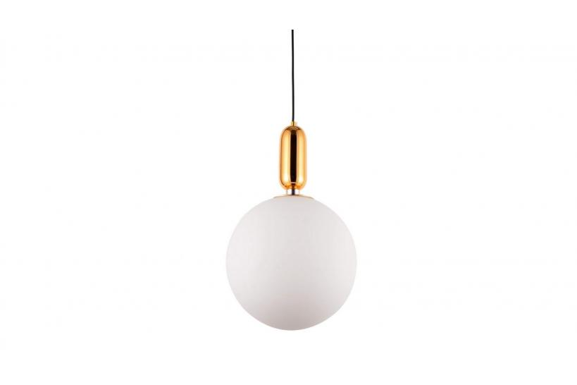 Lampada a sospensione design sfera vetro colore bianco oro ORITO D30 - Arrediorg