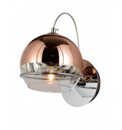 Applique lampada da parete moderno di design con sfera in vetro colore oro rosa VERONI W1