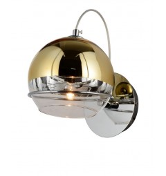 Applique lampada da parete moderno di design con sfera in vetro colore oro VERONI W1