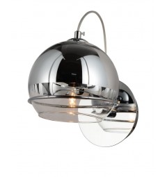 Applique lampada da parete moderno di design con sfera in vetro colore Cromo VERONI W1