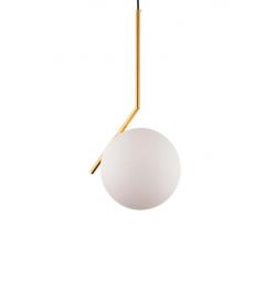 lampada a sospensione moderno di design con sfera in vetro colore bianco sorento d20