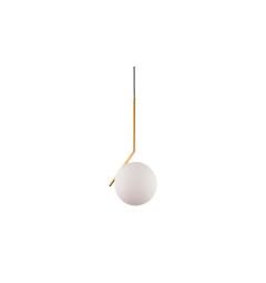 Lampada a sospensione design sfera vetro colore bianco oro caldo SORENTO D20 - Arrediorg