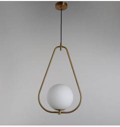 Lampada a sospensione design moderno a sfera bianco ottone FORNERI D20 - Arrediorg