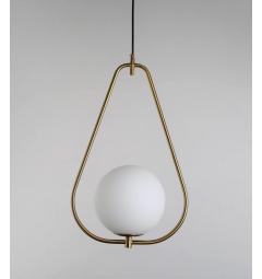 Lampada a sospensione design moderno a sfera bianco ottone FORNERI D20 - Arrediorg