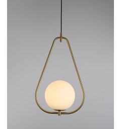 Lampada a sospensione design moderno a sfera bianco ottone FORNERI D20 - Arrediorg