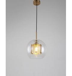 Lampada a sospensione moderno di design con sfera in vetro PONTINA OTTONE