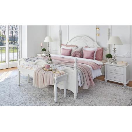 Panca fondo letto legno bianco in stile provenzale PRINCES 858