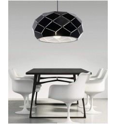 Lampadario moderno di design, paralume in metallo diametro 35 cm colore nero ROKKA