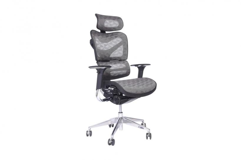 Sedia ergonomica da ufficio con supporto lombare, base con ruote 