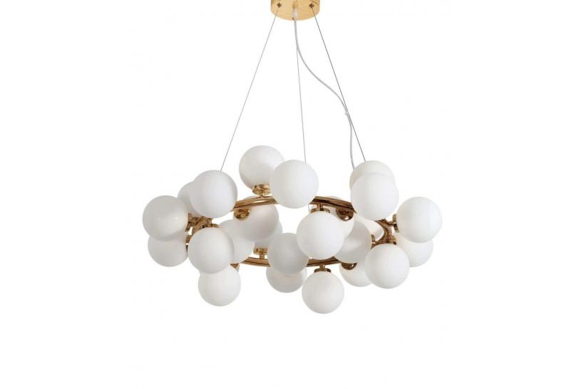 Lampadario a sospensione di design moderno 25 luci a sfere in vetro DNA SP25 - Ideal Lux