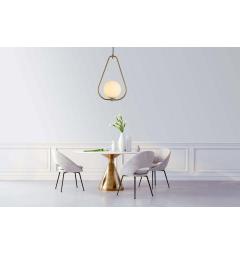 Lampada a sospensione design moderno a sfera bianco ottone FORNERI D20 - Arrediorg