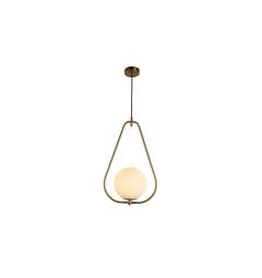 Lampada a sospensione design moderno a sfera bianco ottone FORNERI D20 - Arrediorg