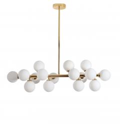 Lampadario a sospensione di design moderno 16 luci a sfere in vetro PETRICA W16 Ottone