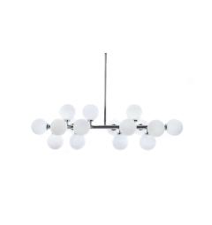 Lampadario sospensione di design moderna 16 sfera vetro PETRICA Ottone - Arrediorg