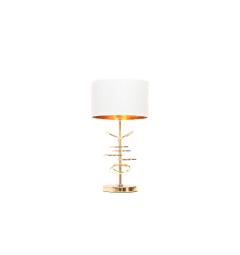 Lampada da tavolo o comodino elegante glamour MILARI Bianco e oro - Arrediorg