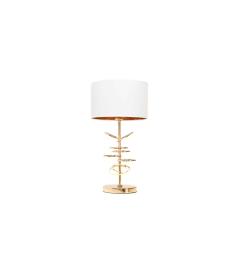 Lampada da tavolo o comodino elegante glamour MILARI Bianco e oro - Arrediorg