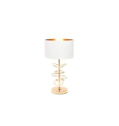 Lampada da tavolo o comodino elegante glamour MILARI Bianco e oro - Arrediorg