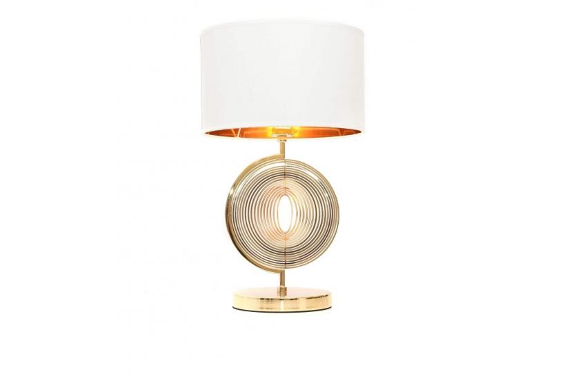 Lampada da tavolo comodino glamour MONTERONI Bianco-Oro