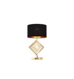 Lampada da tavolo o comodino elegante glamour BENARDI metallo Oro nero - Arrediorg