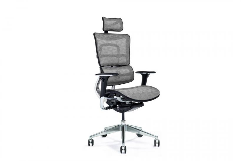 Sedia ergonomica da ufficio colore grigio in tessuto  traspirante