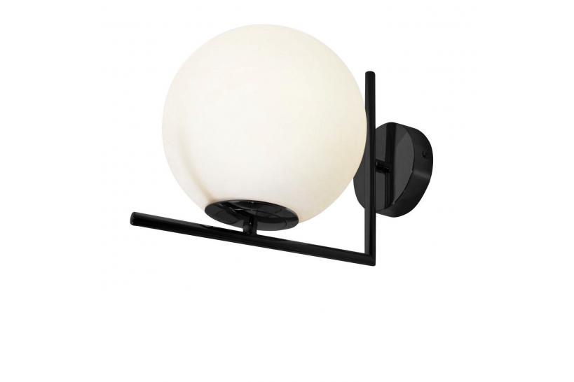Lampada sospensione con sfera bianca e struttura nera SORENTO D30