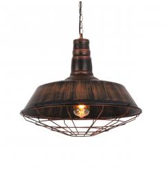 Lampada a sospensione in Stile Industriale vintage in metallo di colore ottone antico con nero ARIGIO D45
