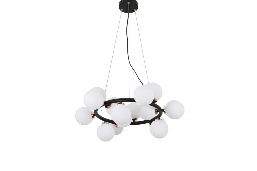 Lampadario di design moderno 15 luci MARSIADA W15 Nero Oro