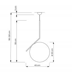 Lampada a sospensione design sfera vetro colore bianco oro caldo SORENTO D30 - Arrediorg