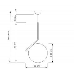 Lampada a sospensione design sfera vetro colore bianco oro caldo SORENTO D20 - Arrediorg