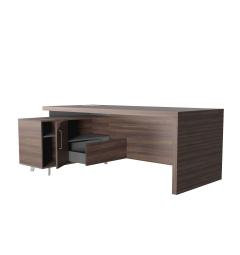 Scrivania direzionale legno design lunga 220 cm color noce scuro-Arrediorg