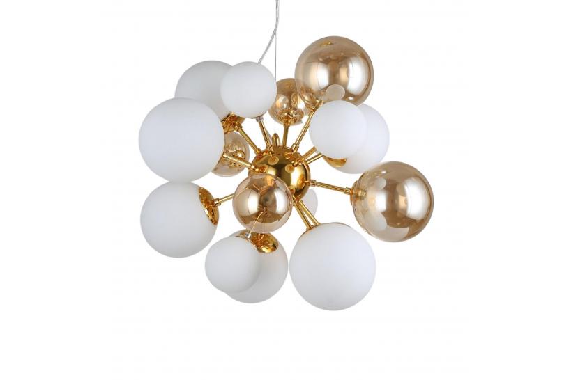 Lampadario a sospensione di design moderno 10 luci a sfere in vetro GALAKSIDA W10 Oro