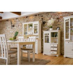 Tavolo shabby chic allungabile legno massello di pino bianco