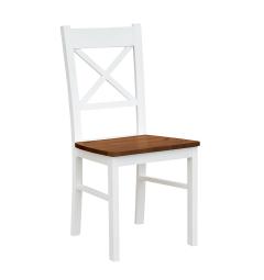 sedia bianca seduta color noce massello di faggio stile shabby chic