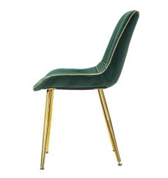 Sedie Paris coppia in tessuto verde e rifiniture oro design moderno -  Arrediorg