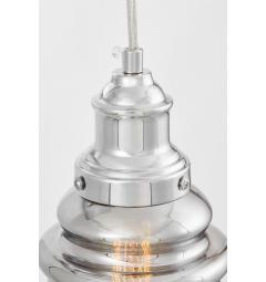 Lampada parete industriale cromo con paralume vetro grigio fumo MOLETTI W1