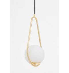 Lampada a sospensione con sfera in vetro bianco