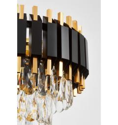 Lampadario in metallo nero e oro