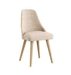 Sedia imbottita beige gambe faggio BRESSO