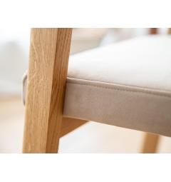 Sedia scandinava rovere massello e velluto beige FORIO