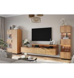 Mobile tv sospeso rovere massello design moderno