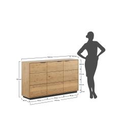 Misure credenza moderna rovere massello con sezione di tronco