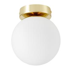 Lampada da soffitto struttura in metallo oro e sfera bianco opaco