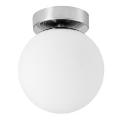 lampada da soffitto a sfera in metallo cromato
